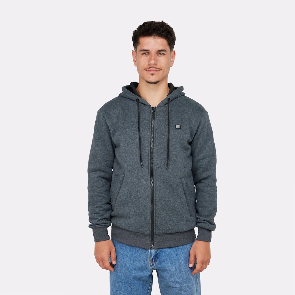 Hoodie chauffant à zip anthracite
