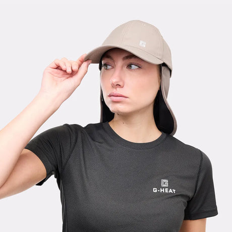 Casquette saharienne rafraîchissante et anti uv porté femme