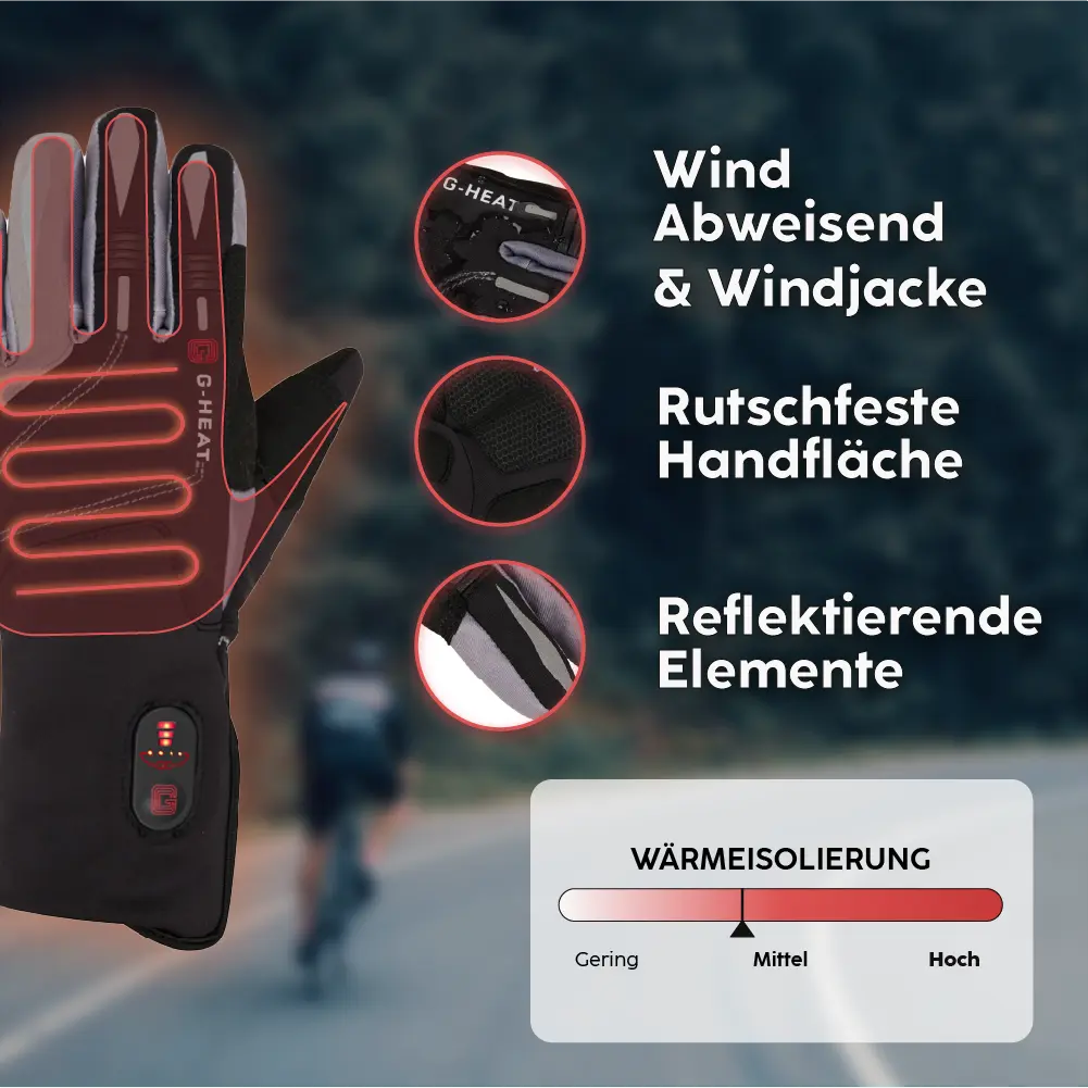 Gants vélo chauffants FLEX+