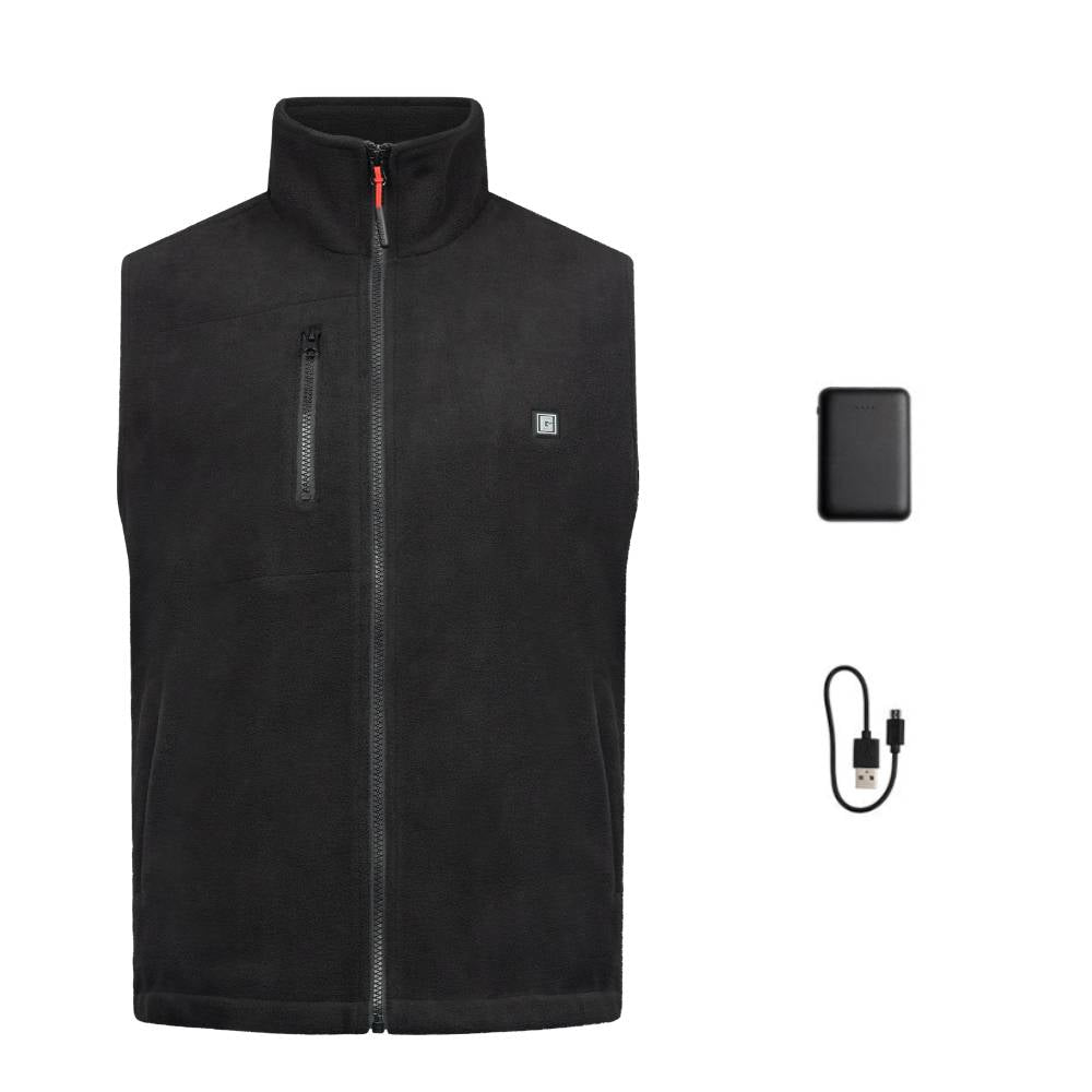 carwee Gilet chauffant polaire sans manche homme avec batterie externe