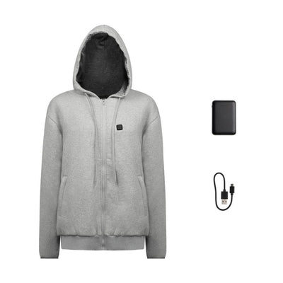 Grauer beheizter Hoodie G-Heat mit Reißverschluss Batterien