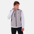 Gilet chauffant sport Homme gris porté