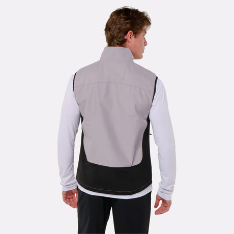 Gilet chauffant sport Homme gris porté de dos