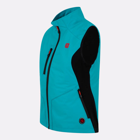 Gilet sport chauffant Femme bleu de profile
