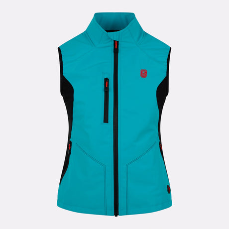 Gilet sport chauffant Femme bleu de face