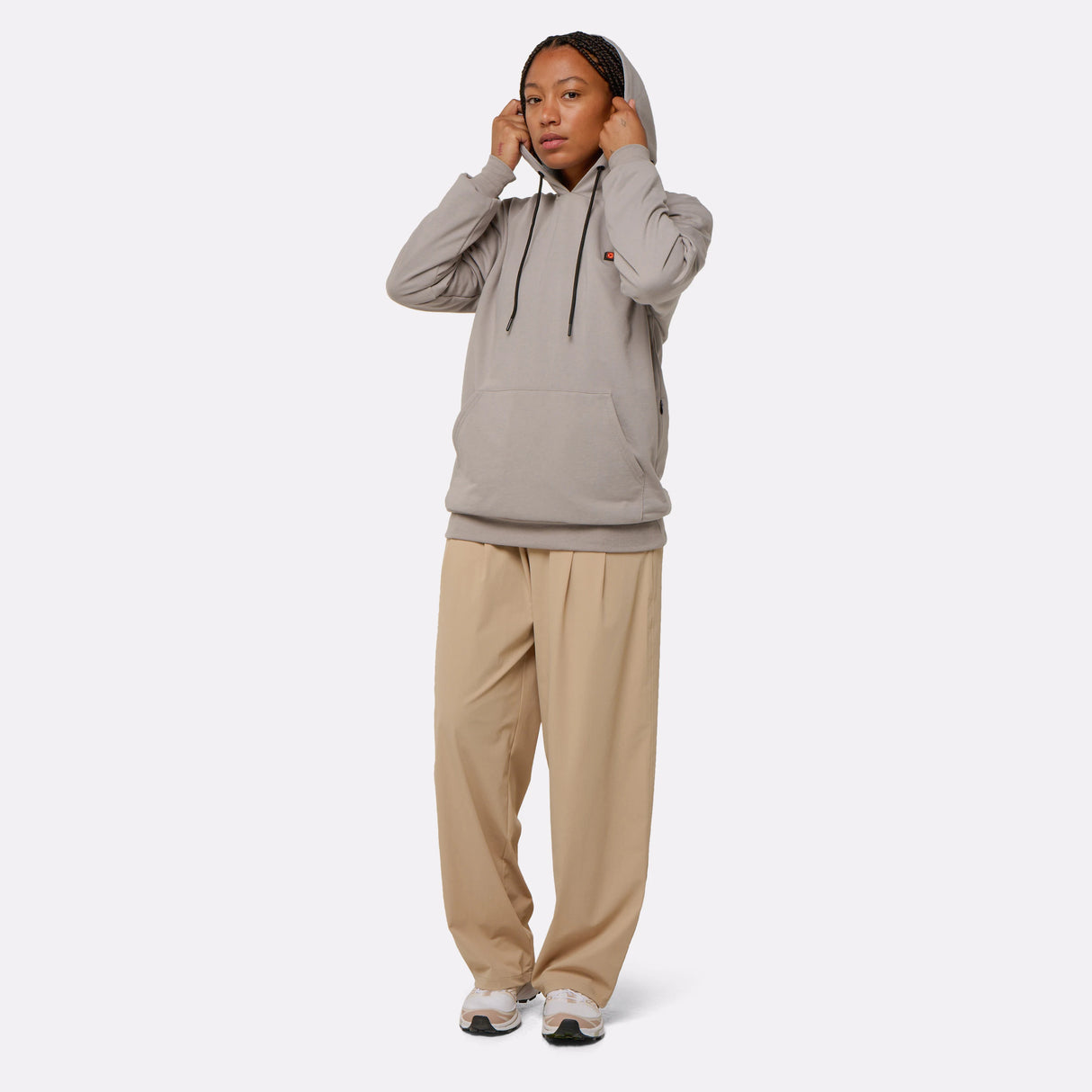 Hoodie ESSENTIAL chauffant G-Heat gris femme avec capuche