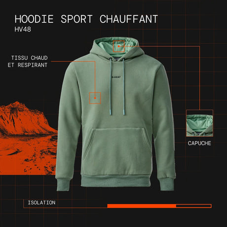 sweat capuche kaki visuel atout fr