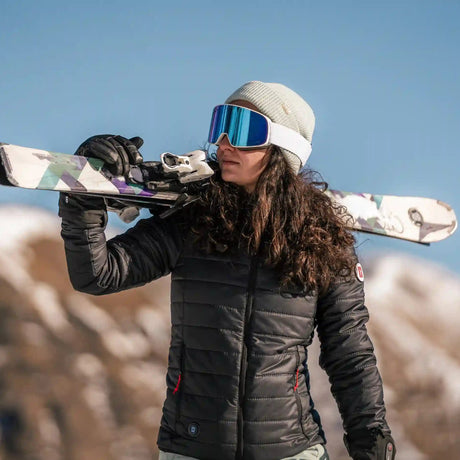 Doudoune chauffante extra warm femme G-Heat et gants chauffants ski EVO 3 sport d'hiver