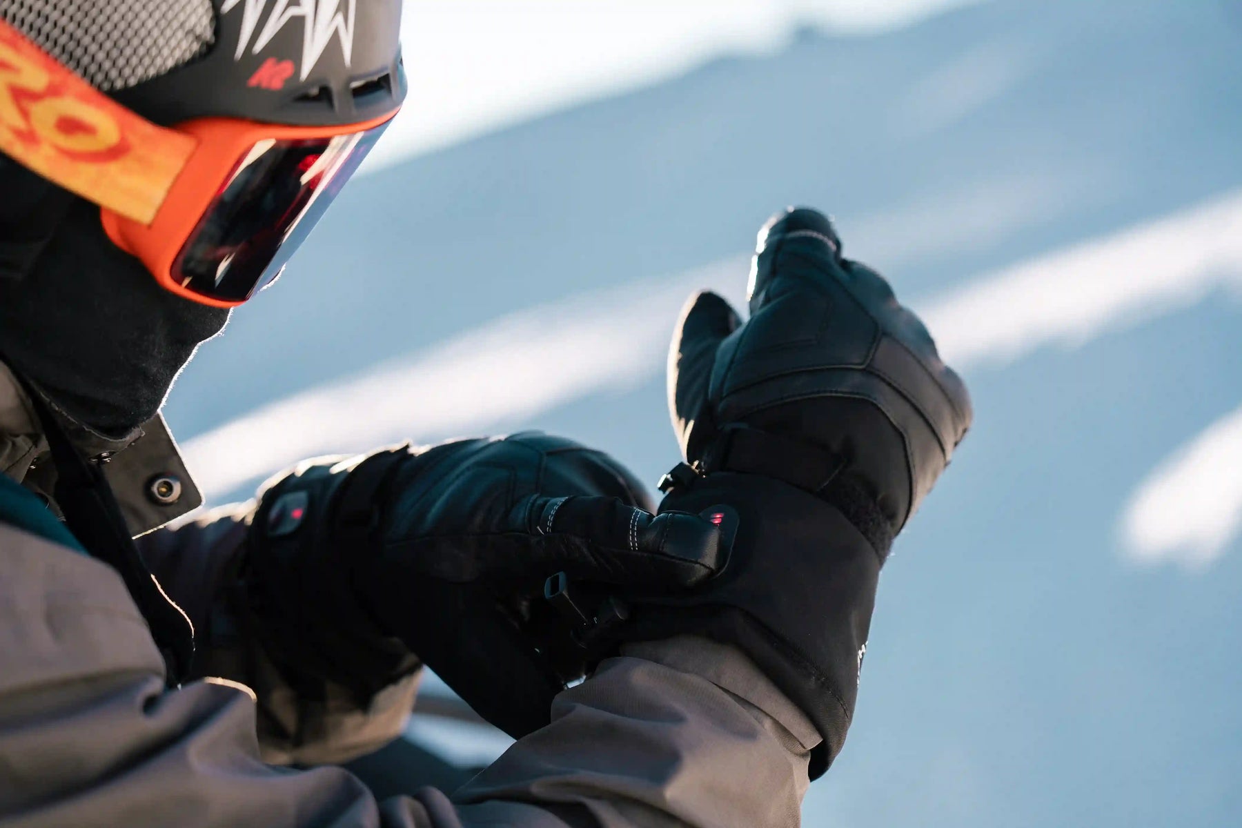 gants chauffants ski EVO 3 G-Heat montagne bouton d'allumage