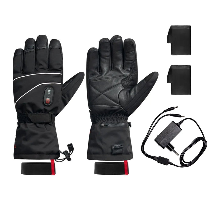 Guantes de cuero con forro térmico para hombre (negro, 3XL)