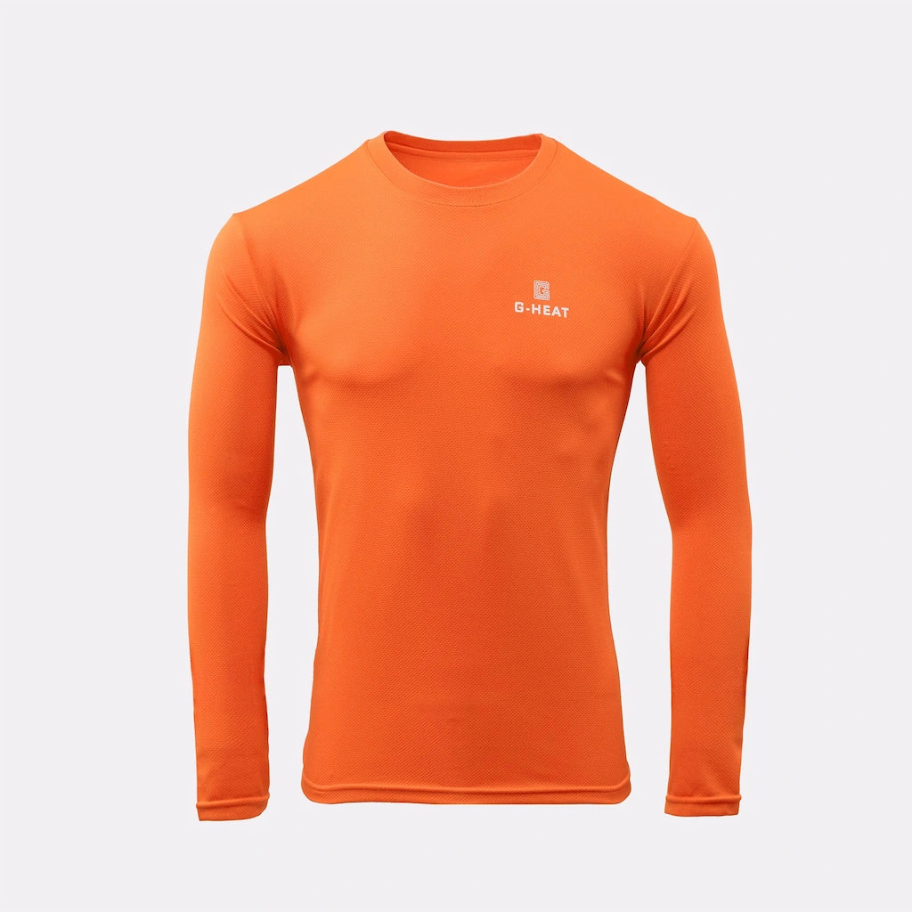 T-shirt rafraîchissant orange homme manches longues