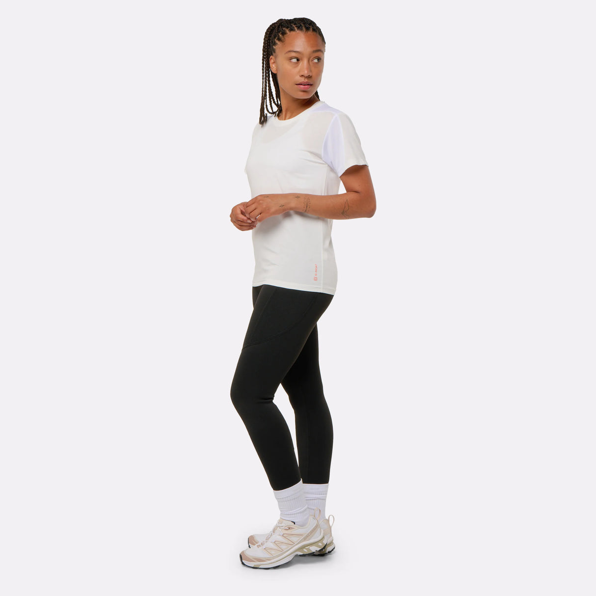 T-shirt sport rafraîchissant blanc femme profil
