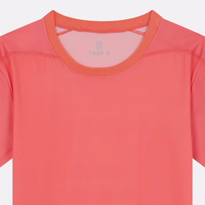 Col T-shirt sport rafraîchissant corail femme