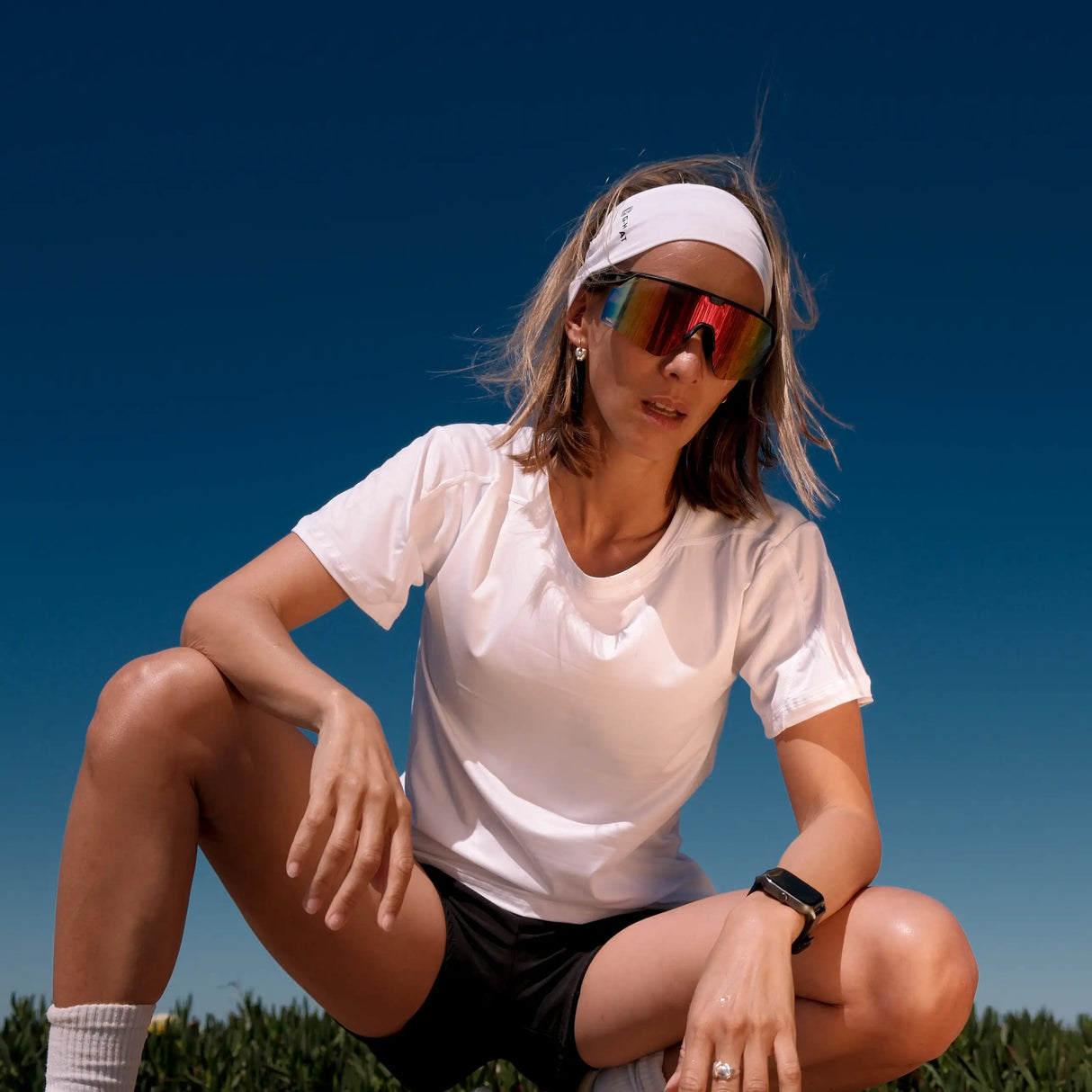 T-shirt rafraîchissant blanc sport pour femme