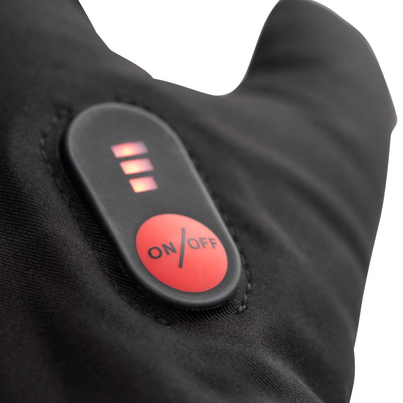 Gants chauffants confort zoom bouton allumage