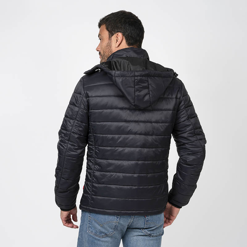 Heated down jacket Mixed G-Heat worn on the back