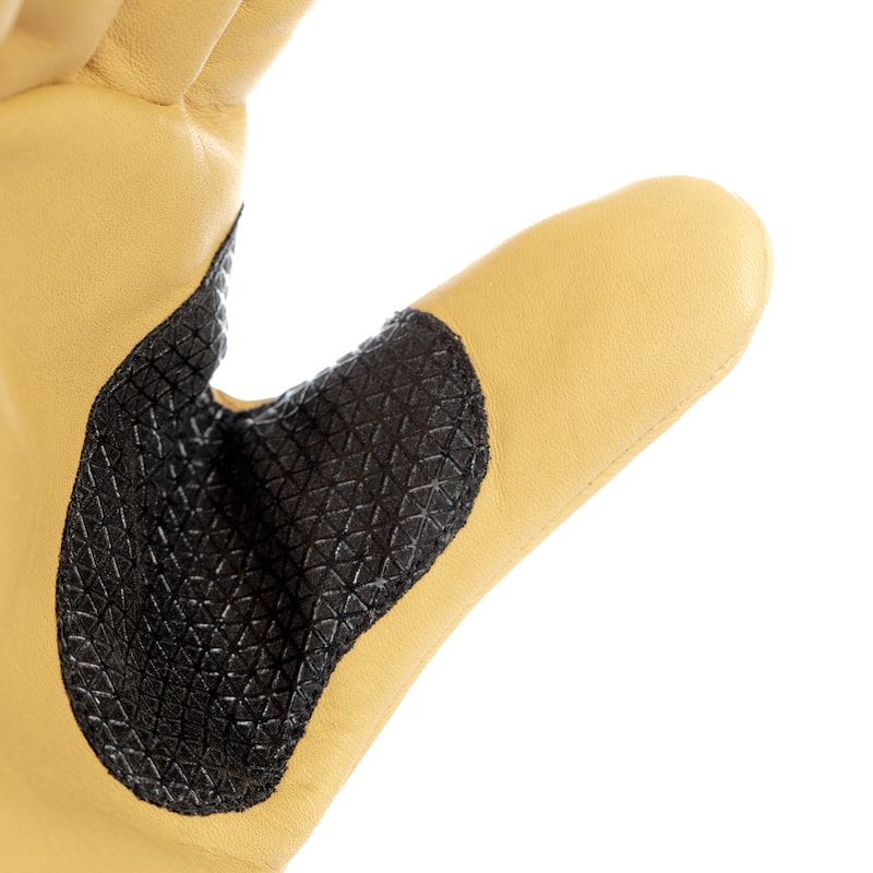Reinforced palms on heated crust leather gloves G-Heat